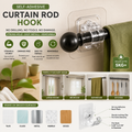 No-Drill Universal Curtain Rod Holder