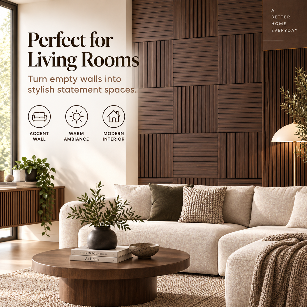 3D Wood Slat Wall Panels
