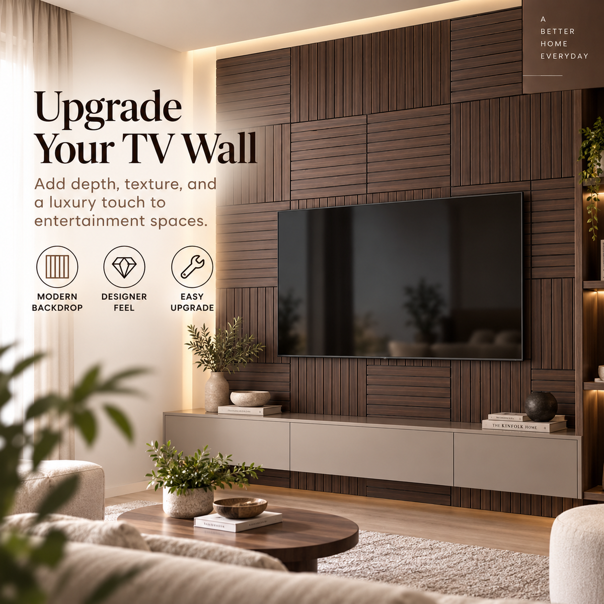 3D Wood Slat Wall Panels