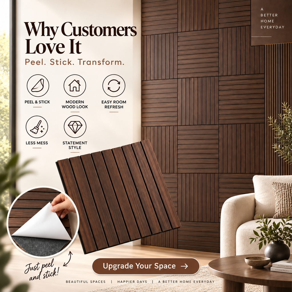3D Wood Slat Wall Panels
