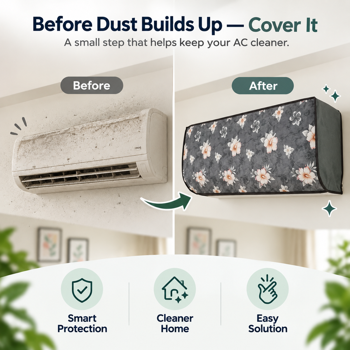 Floral AC Dust Cover