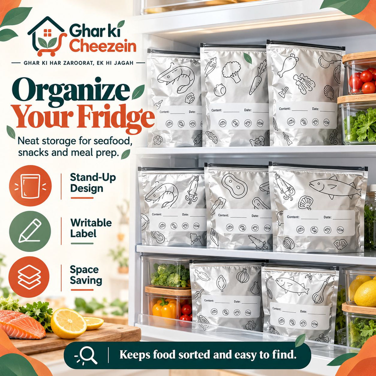 Aluminum Foil Fresh Sealed Bag - detail view 3 | Ghar Ki Cheezein