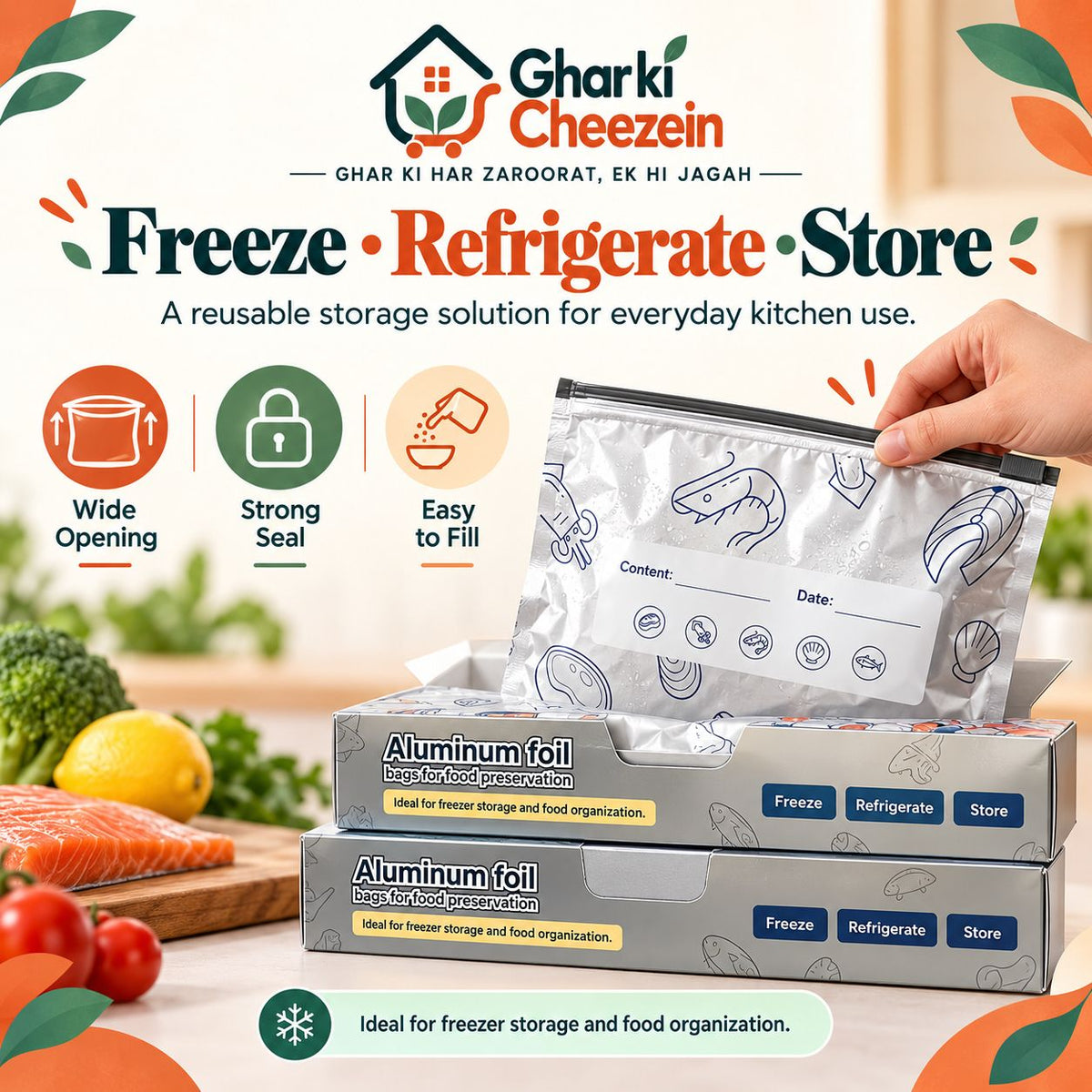Aluminum Foil Fresh Sealed Bag - detail view 4 | Ghar Ki Cheezein