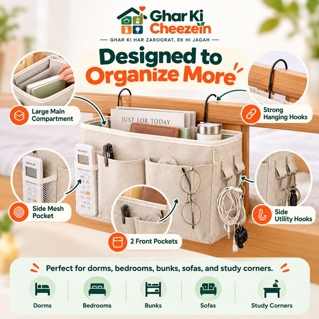 Bedside Hanging Storage Rack - detail view 2 | Ghar Ki Cheezein
