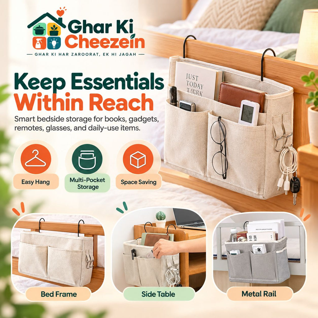 Bedside Hanging Storage Rack - detail view 4 | Ghar Ki Cheezein