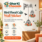 Bird Floral Cage Wall Sticker | Ghar Ki Cheezein Pakistan