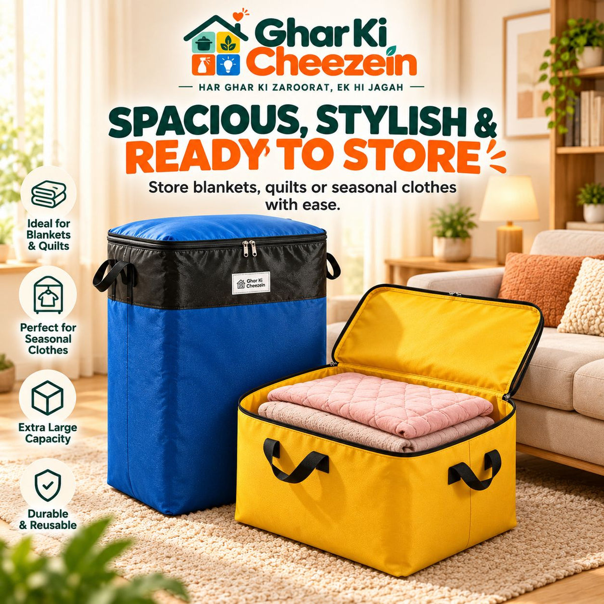 Extra Large Space Saving Storage Bag | Ghar Ki Cheezein Pakistan