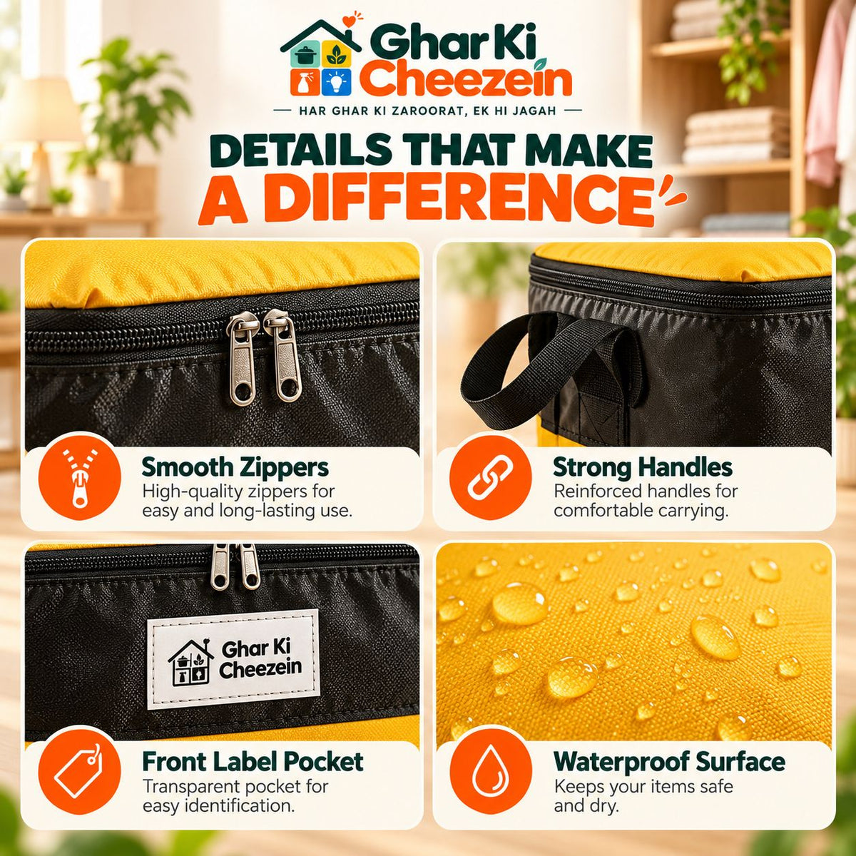 Extra Large Space Saving Storage Bag - detail view 5 | Ghar Ki Cheezein