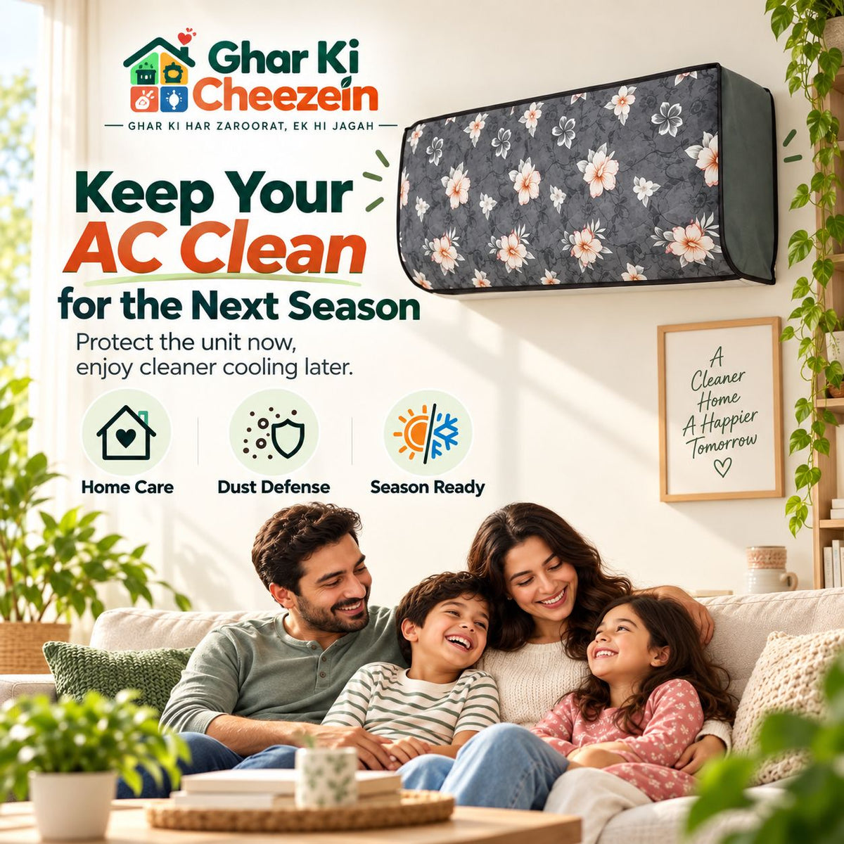 Floral AC Dust Cover - detail view 3 | Ghar Ki Cheezein