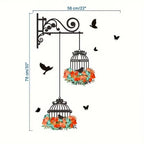 Bird Floral Cage Wall Sticker
