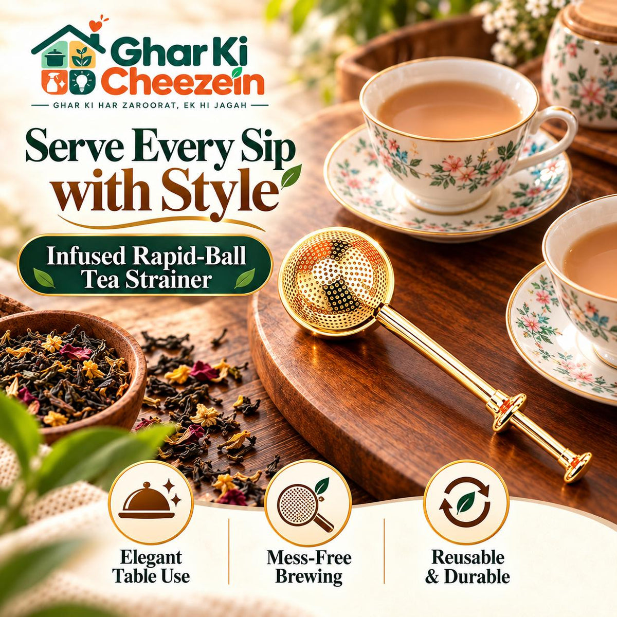 Infused Rapid-Ball Tea Strainer - detail view 4 | Ghar Ki Cheezein
