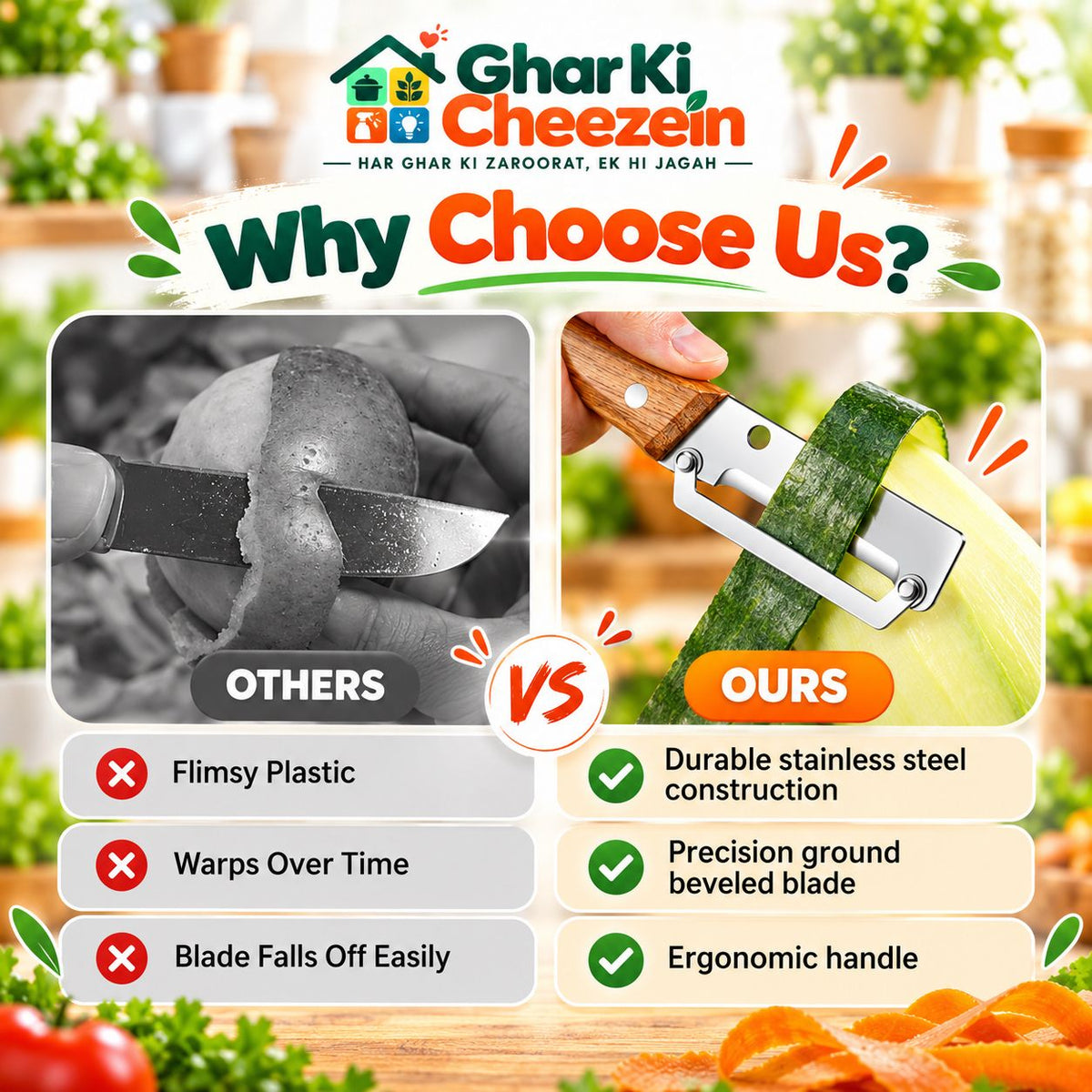 Multi-Functional Vegetable Peeler - detail view 3 | Ghar Ki Cheezein