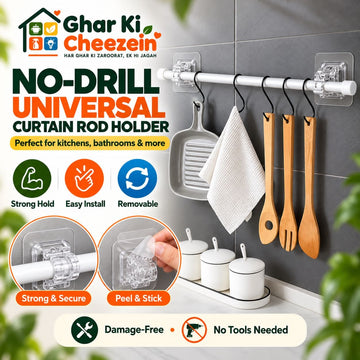 No-Drill Universal Curtain Rod Holder