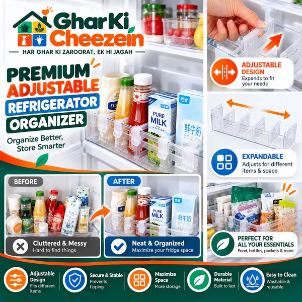 Premium Adjustable Refrigerator Organizer